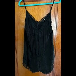 Express Black Lace Romper Large